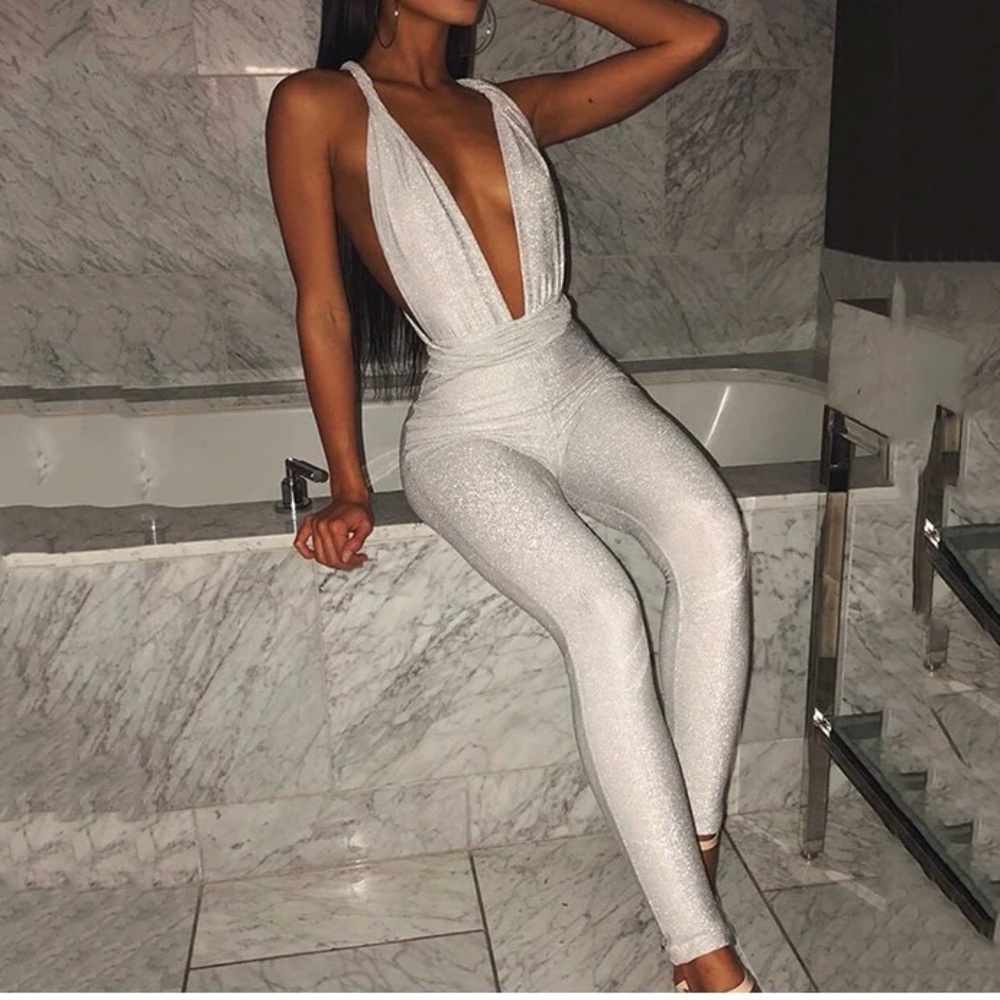 baby boo Silver metallic jumpsuit